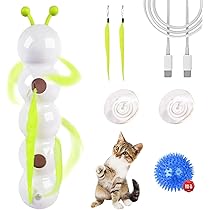 私の猫は超能力者 ji1 Amazon | 猫じゃらし 電動 一人遊び 猫 おもちゃ 自動 虫